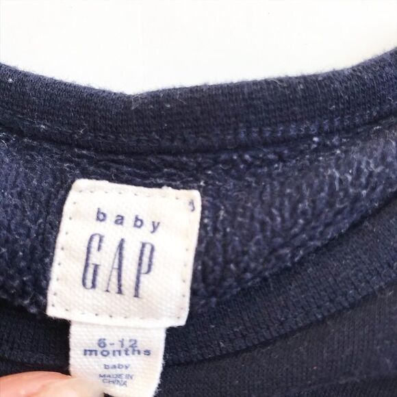 BABygap navy sweatshirt monster jumpsuit VGUC 6-12 - Picture 3 of 4